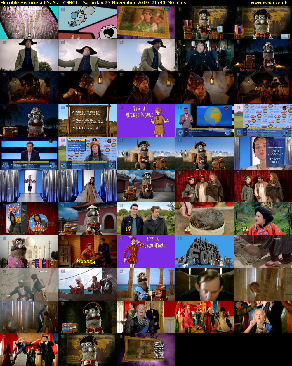 Horrible Histories: It's A... (CBBC) Saturday 23 November 2019 20:30 - 21:00