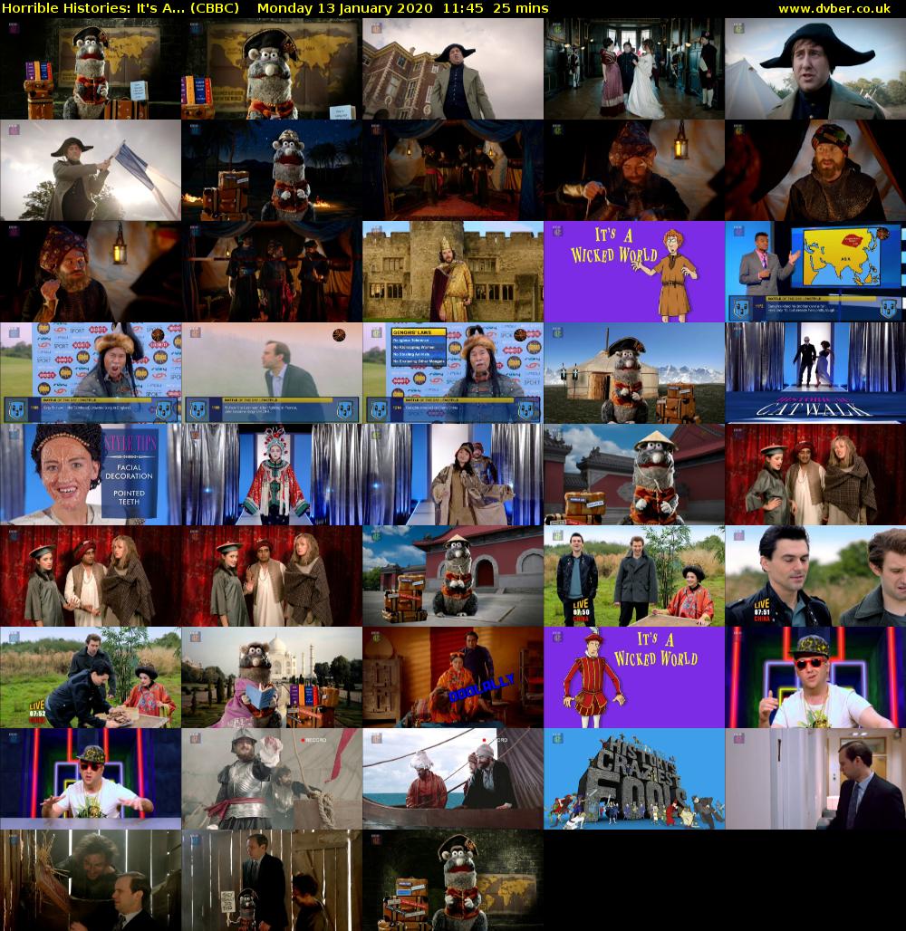 Horrible Histories: It's A... (CBBC) Monday 13 January 2020 11:45 - 12:10