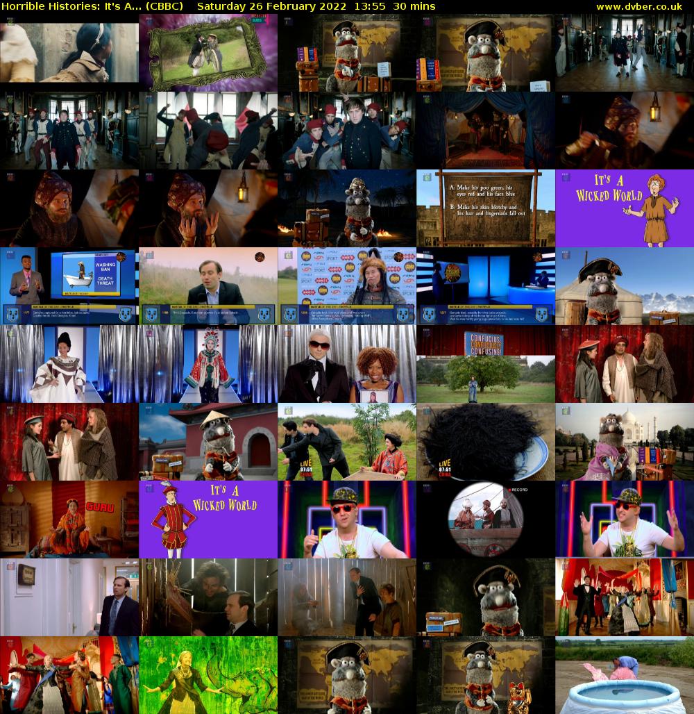 Horrible Histories: It's A... (CBBC) Saturday 26 February 2022 13:55 - 14:25