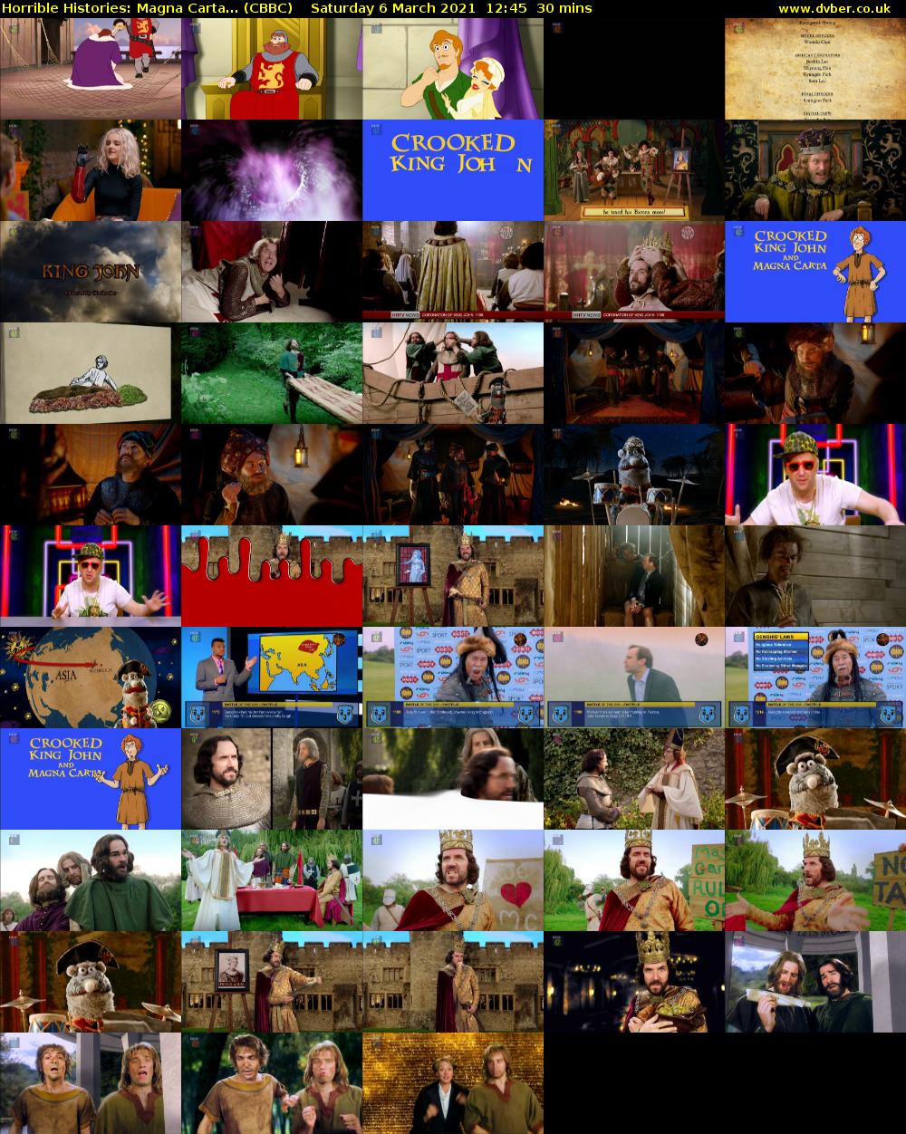 Horrible Histories: Magna Carta... (CBBC) Saturday 6 March 2021 12:45 - 13:15