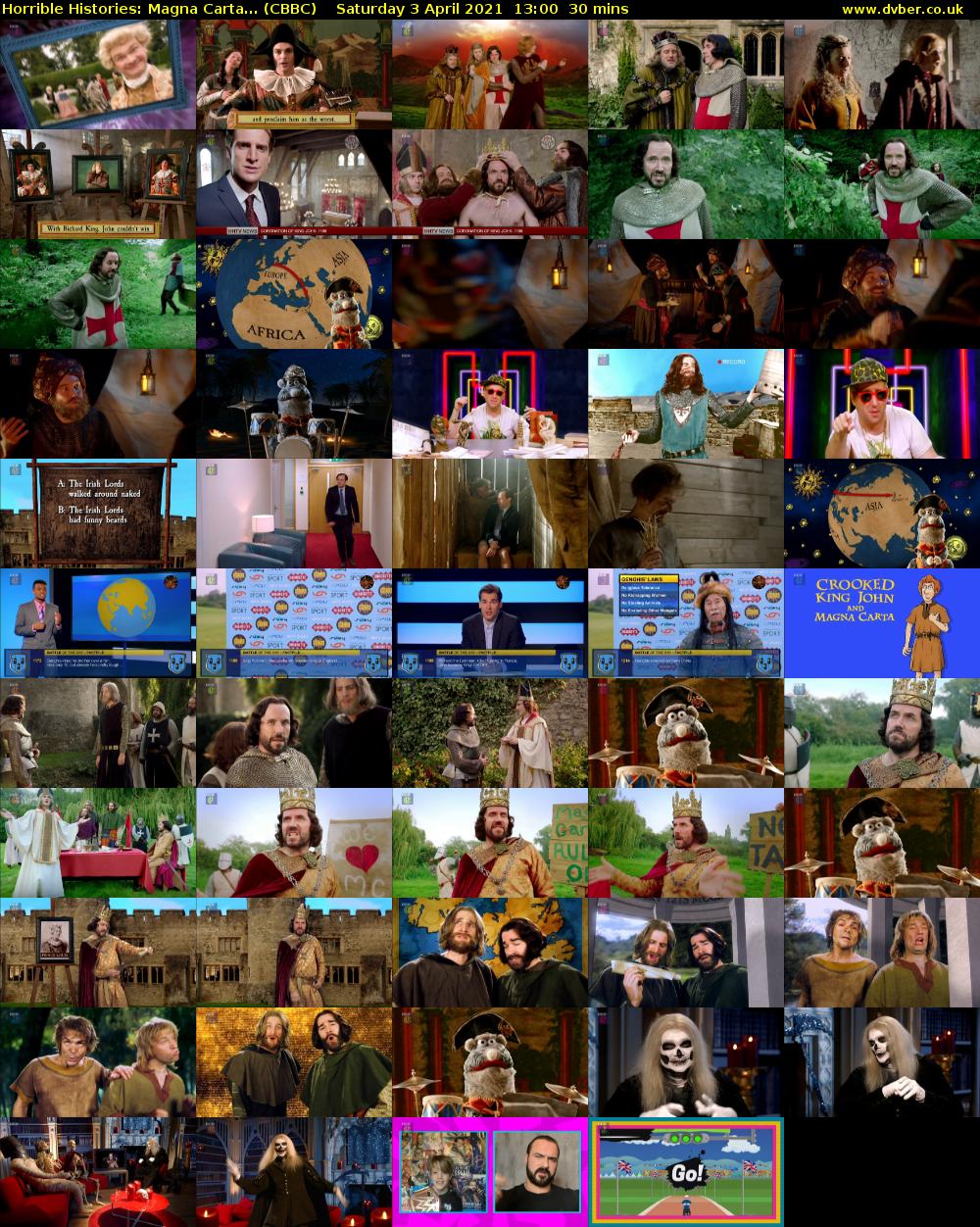Horrible Histories: Magna Carta... (CBBC) Saturday 3 April 2021 13:00 - 13:30