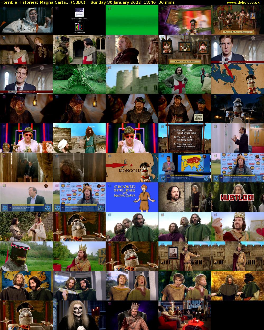 Horrible Histories: Magna Carta... (CBBC) Sunday 30 January 2022 13:40 - 14:10