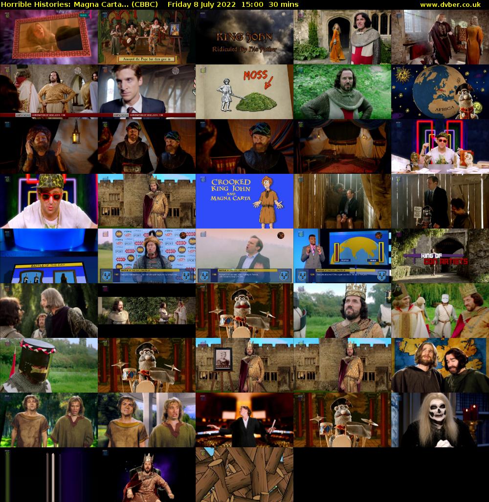 Horrible Histories: Magna Carta... (CBBC) Friday 8 July 2022 15:00 - 15:30