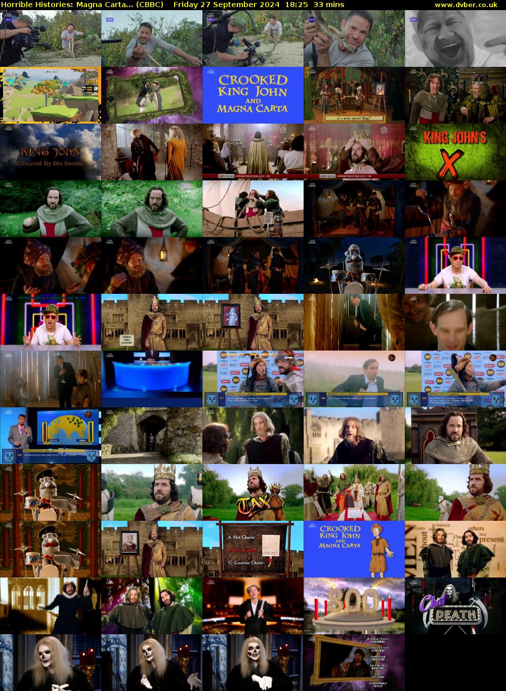 Horrible Histories: Magna Carta... (CBBC) Friday 27 September 2024 18:25 - 18:58