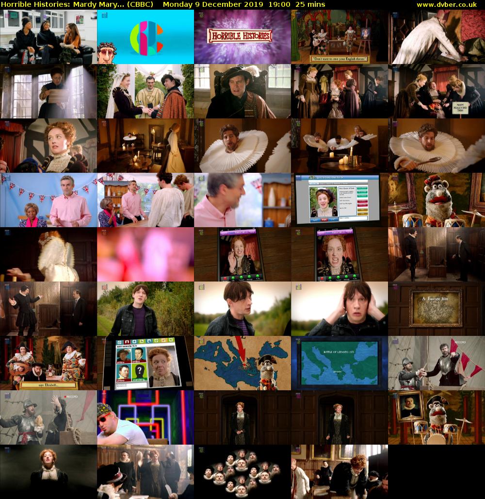 Horrible Histories: Mardy Mary... (CBBC) Monday 9 December 2019 19:00 - 19:25