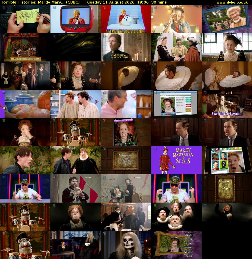 Horrible Histories: Mardy Mary... (CBBC) Tuesday 11 August 2020 19:00 - 19:30