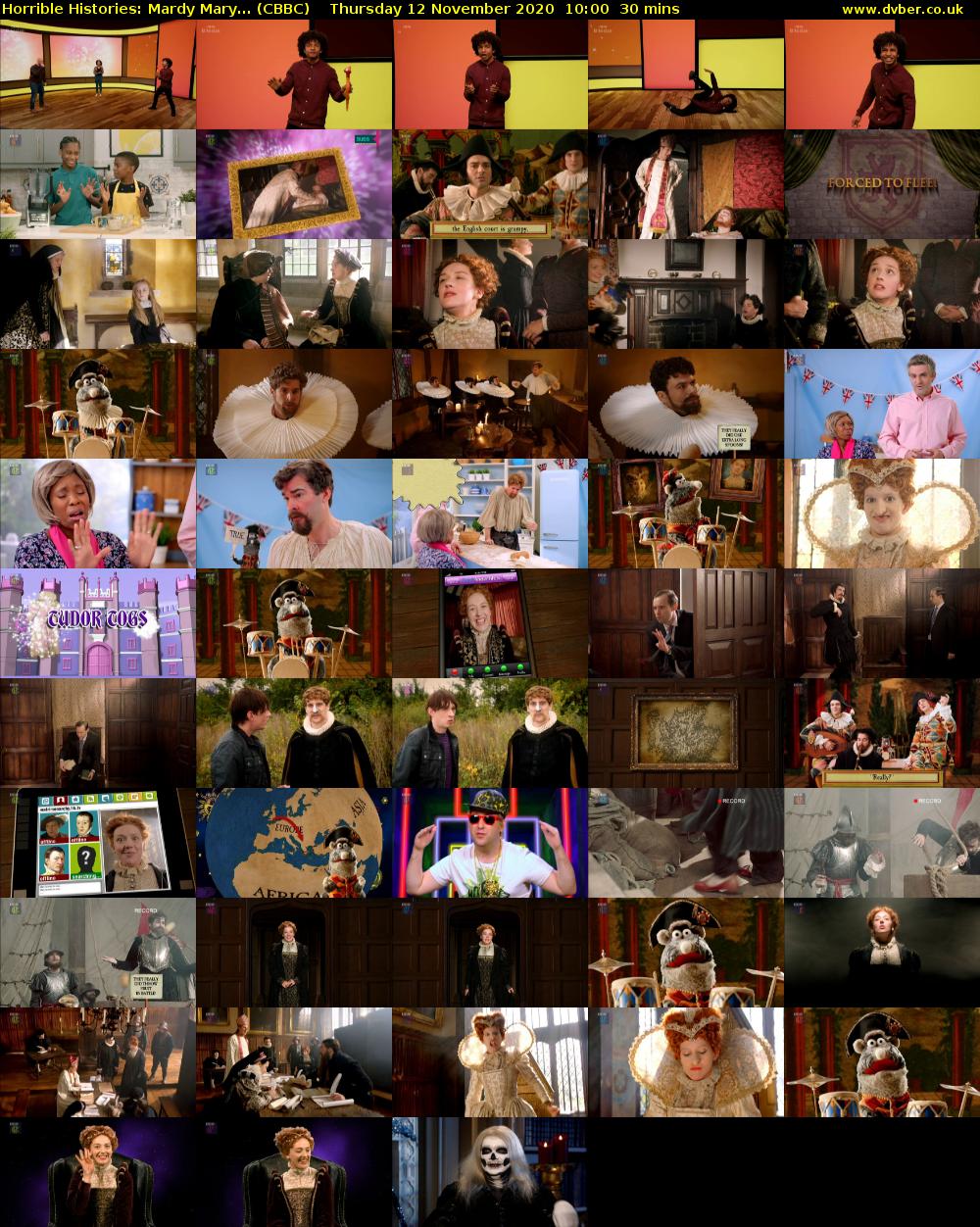 Horrible Histories: Mardy Mary... (CBBC) Thursday 12 November 2020 10:00 - 10:30