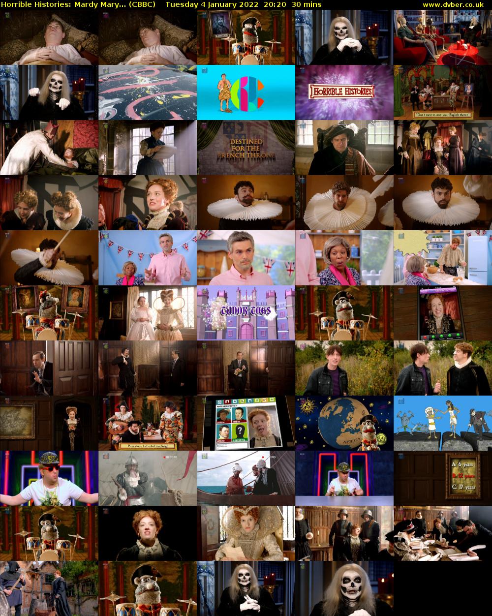 Horrible Histories: Mardy Mary... (CBBC) Tuesday 4 January 2022 20:20 - 20:50