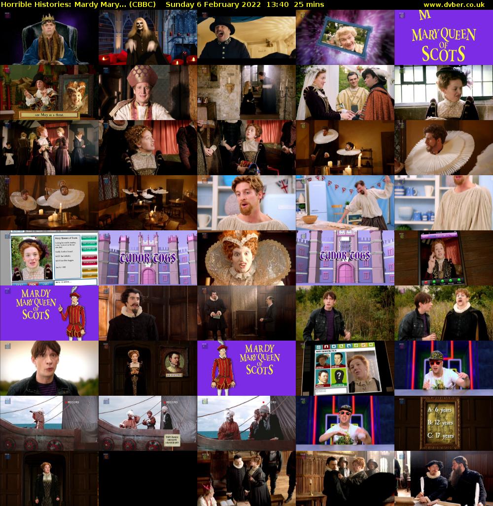 Horrible Histories: Mardy Mary... (CBBC) Sunday 6 February 2022 13:40 - 14:05