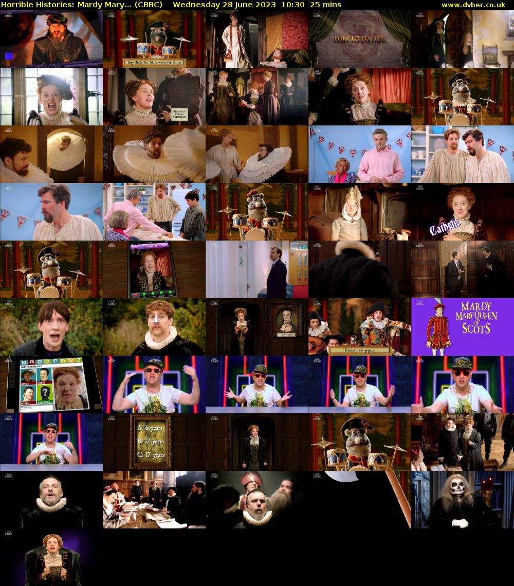Horrible Histories: Mardy Mary... (CBBC) Wednesday 28 June 2023 10:30 - 10:55
