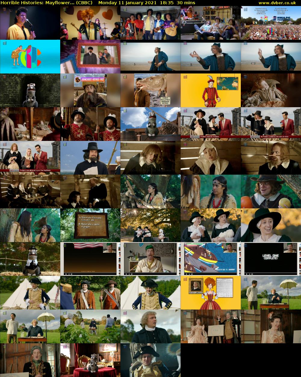 Horrible Histories: Mayflower... (CBBC) Monday 11 January 2021 18:35 - 19:05