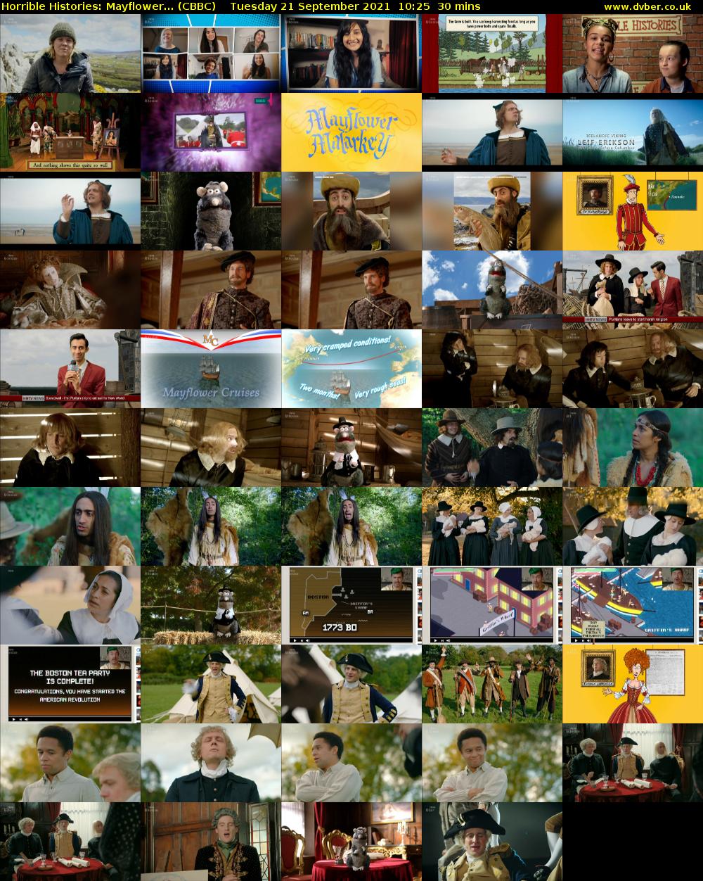 Horrible Histories: Mayflower... (CBBC) Tuesday 21 September 2021 10:25 - 10:55