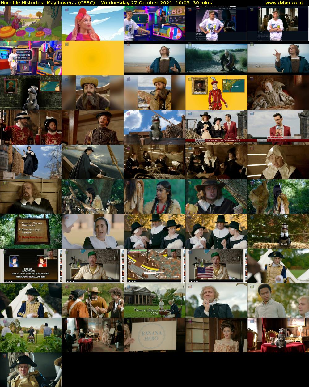 Horrible Histories: Mayflower... (CBBC) Wednesday 27 October 2021 10:05 - 10:35
