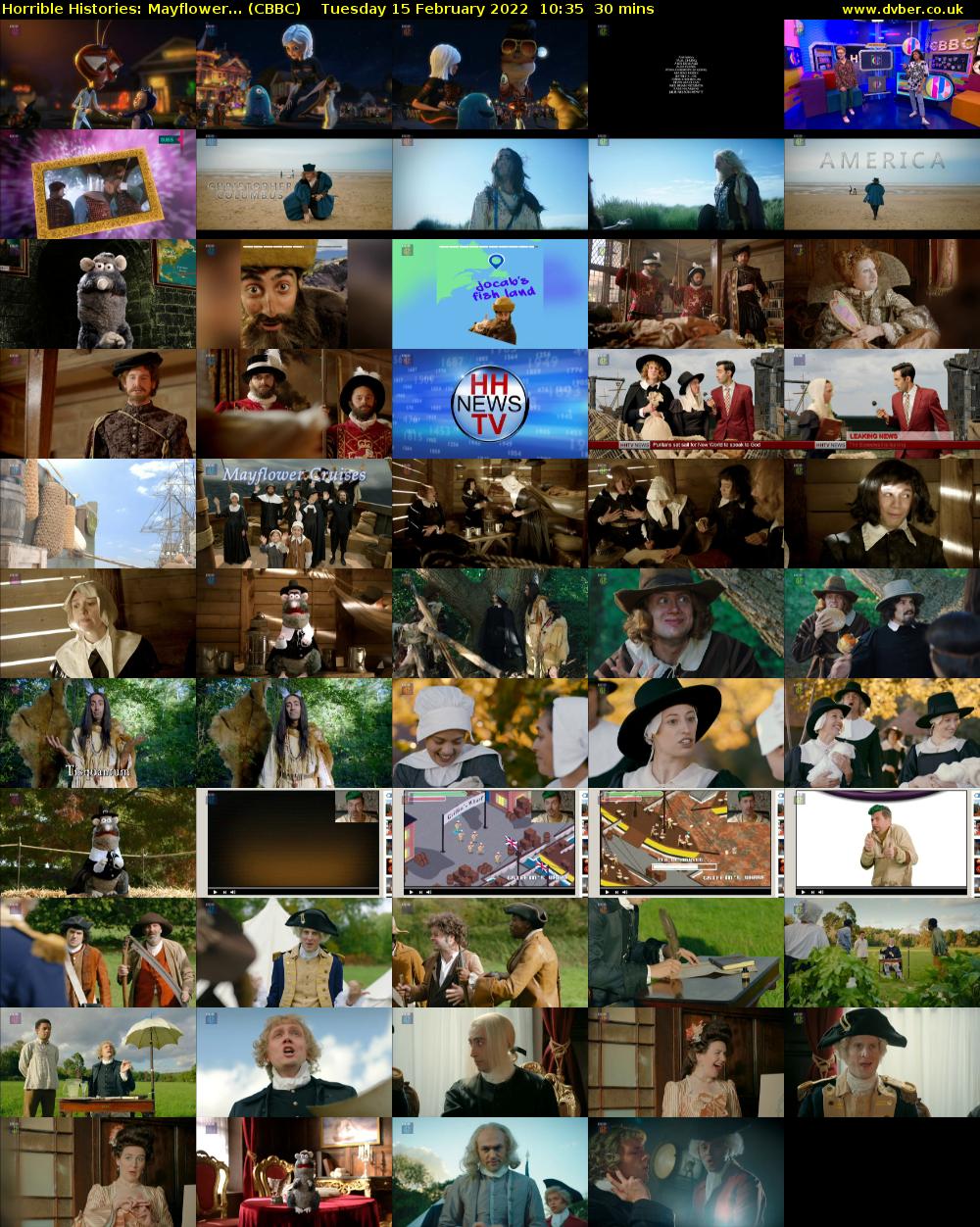 Horrible Histories: Mayflower... (CBBC) Tuesday 15 February 2022 10:35 - 11:05