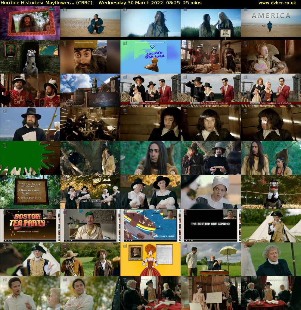 Horrible Histories: Mayflower... (CBBC) Wednesday 30 March 2022 08:25 - 08:50