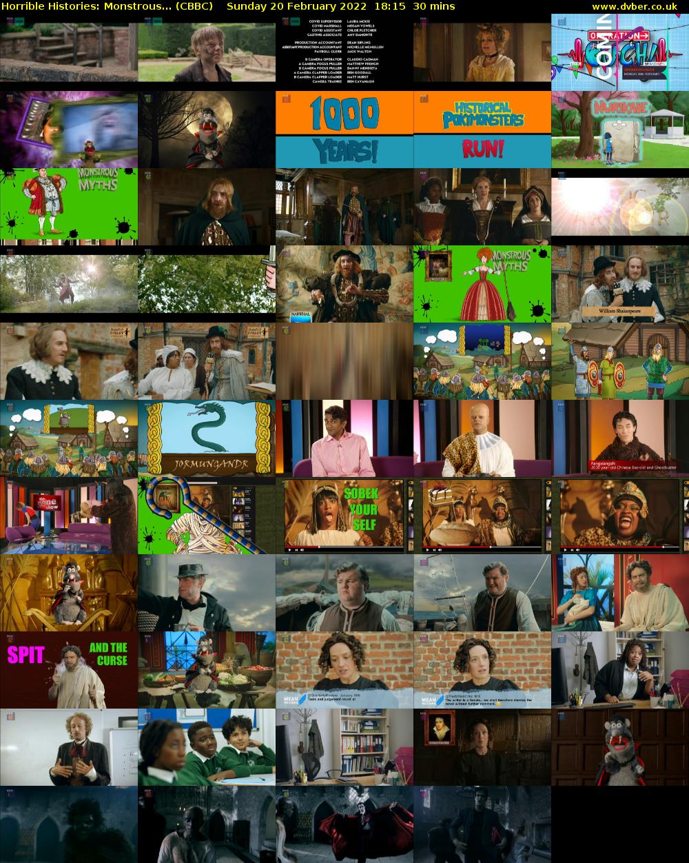 Horrible Histories: Monstrous... (CBBC) Sunday 20 February 2022 18:15 - 18:45