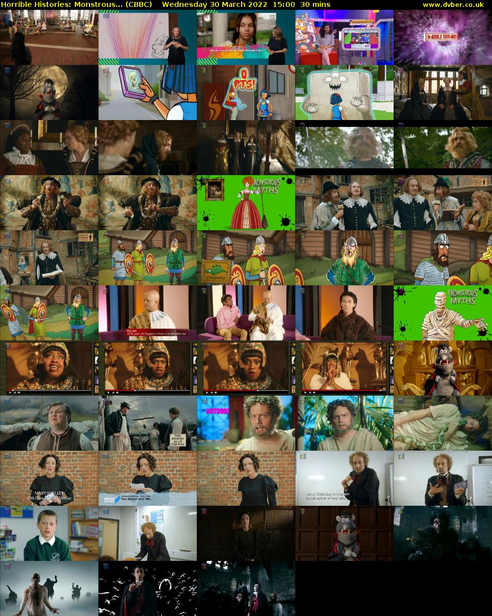 Horrible Histories: Monstrous... (CBBC) Wednesday 30 March 2022 15:00 - 15:30