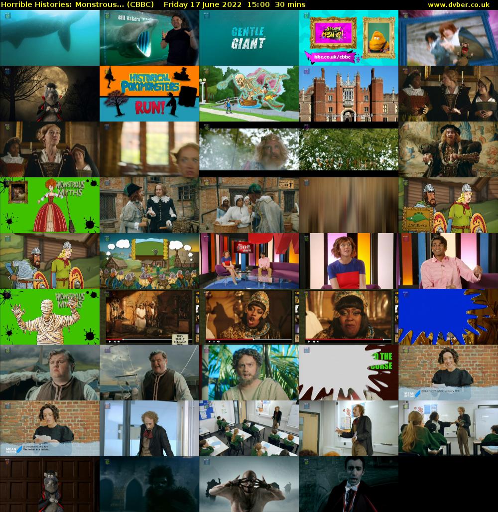 Horrible Histories: Monstrous... (CBBC) Friday 17 June 2022 15:00 - 15:30