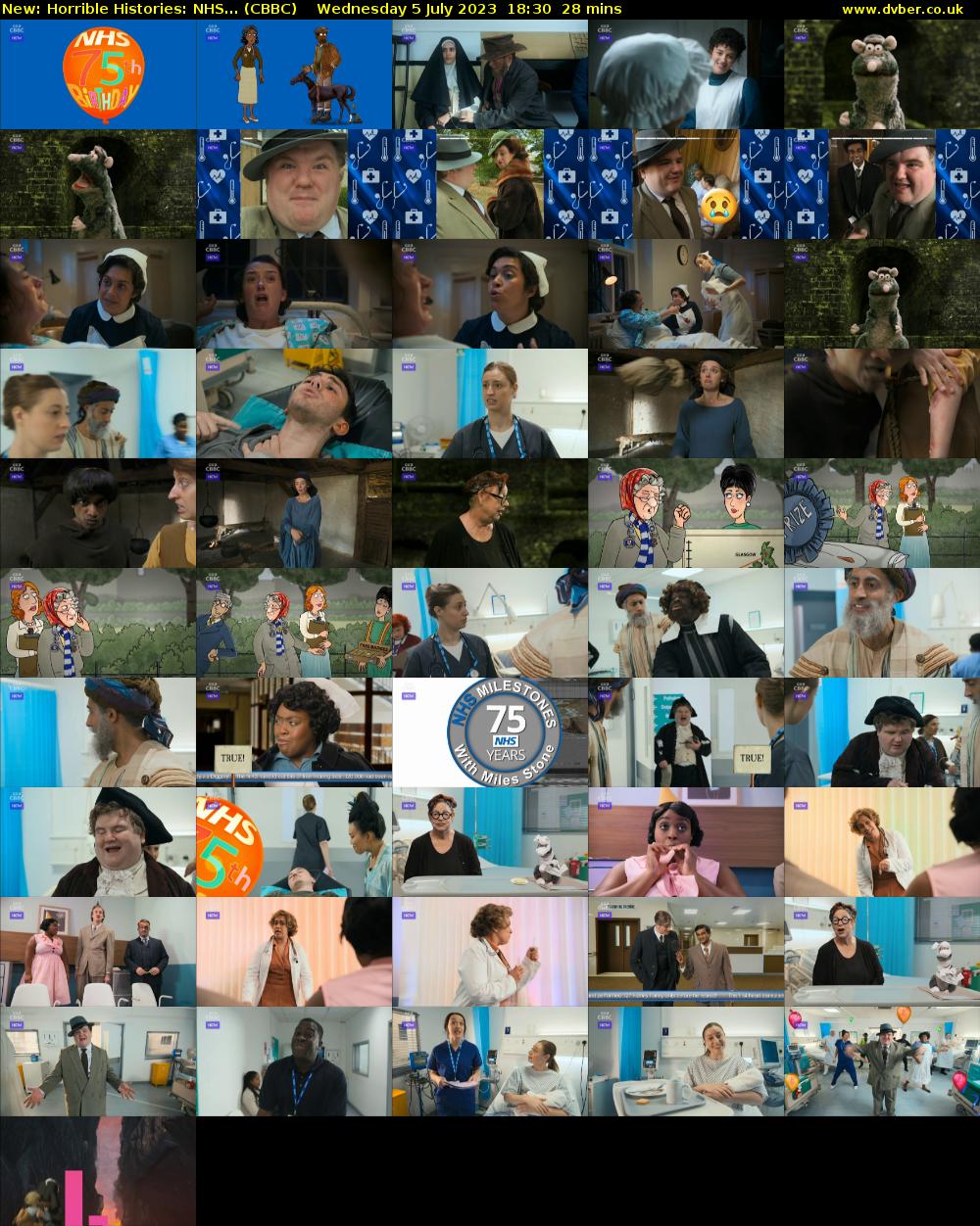 Horrible Histories: NHS... (CBBC) Wednesday 5 July 2023 18:30 - 18:58