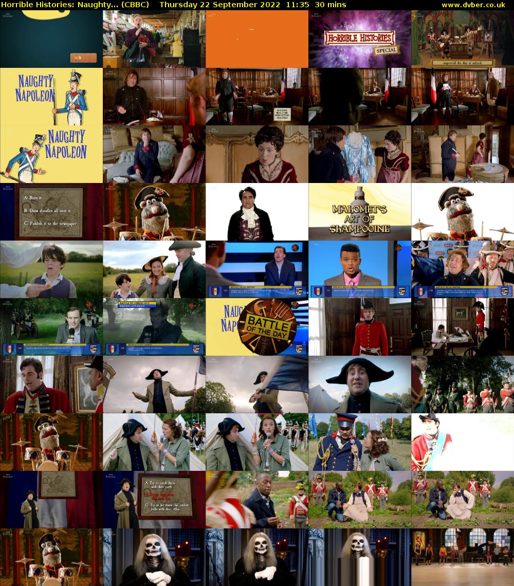 Horrible Histories: Naughty... (CBBC) Thursday 22 September 2022 11:35 - 12:05