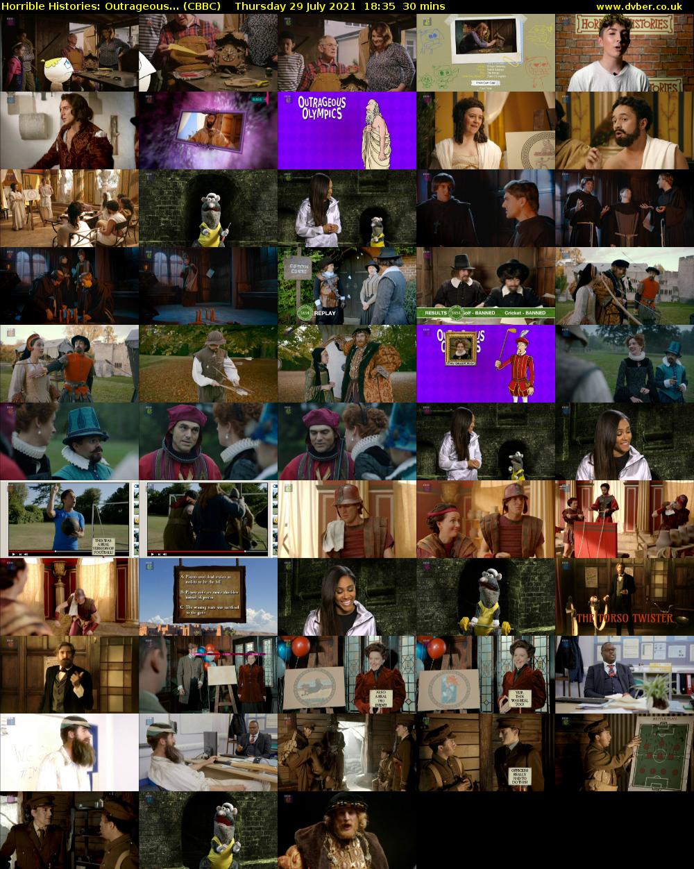 Horrible Histories: Outrageous... (CBBC) Thursday 29 July 2021 18:35 - 19:05