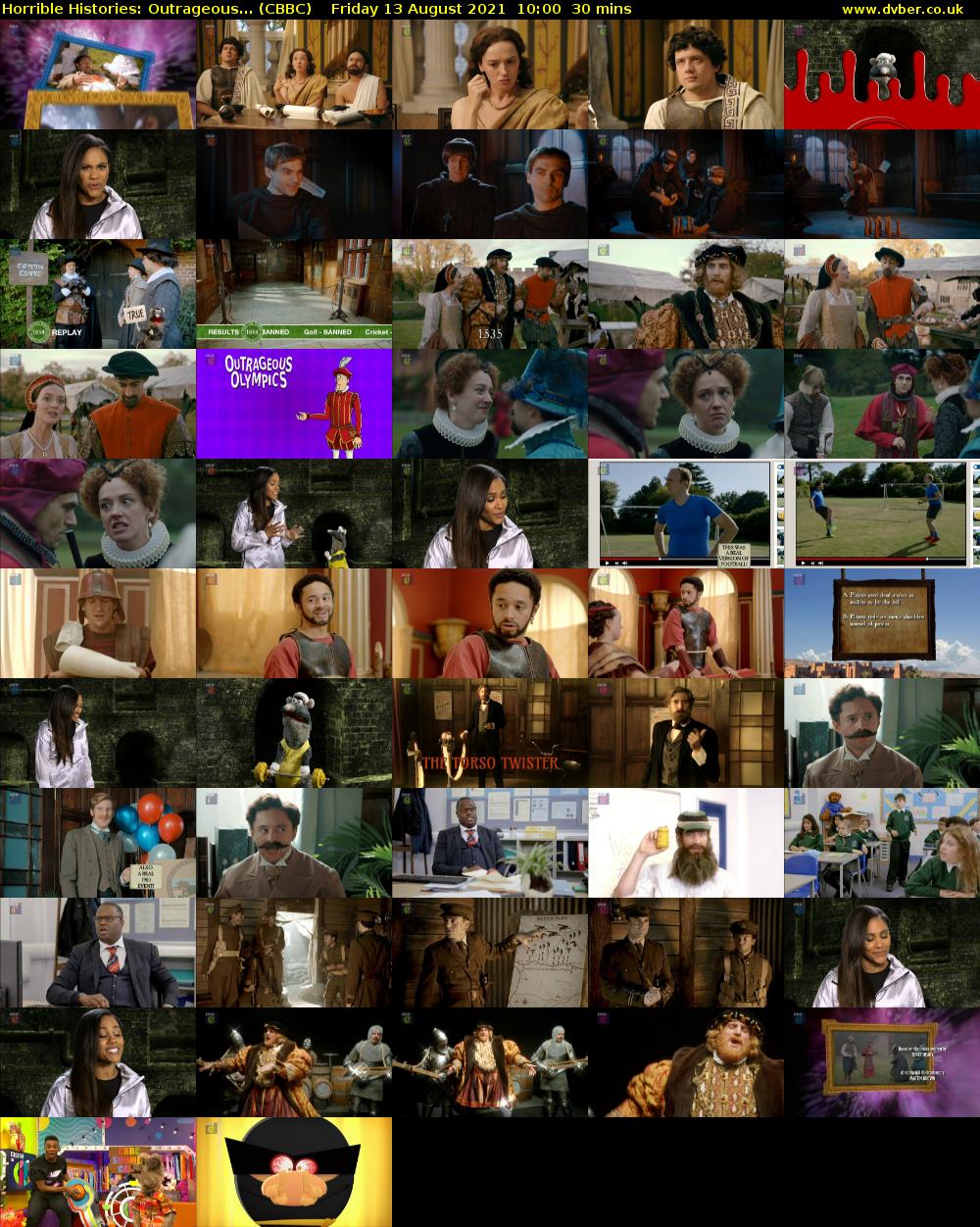 Horrible Histories: Outrageous... (CBBC) Friday 13 August 2021 10:00 - 10:30