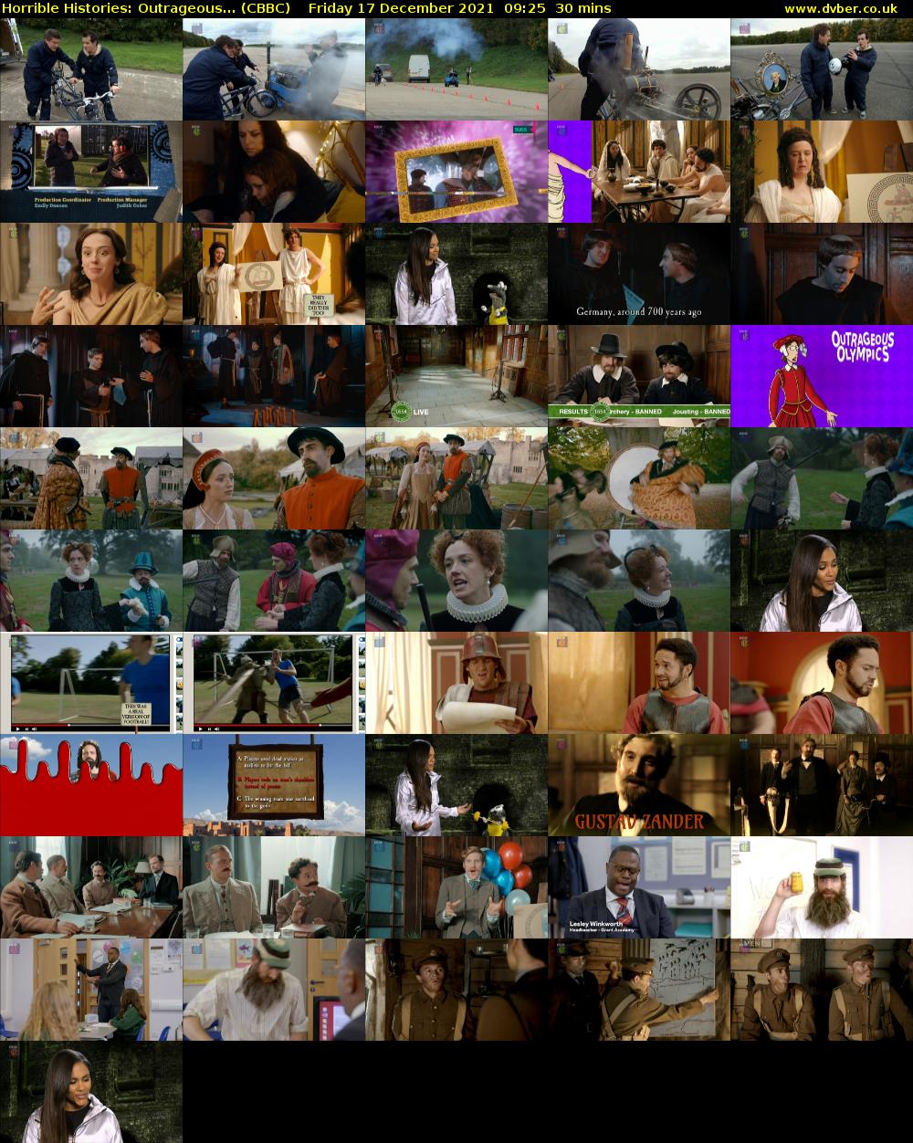 Horrible Histories: Outrageous... (CBBC) Friday 17 December 2021 09:25 - 09:55