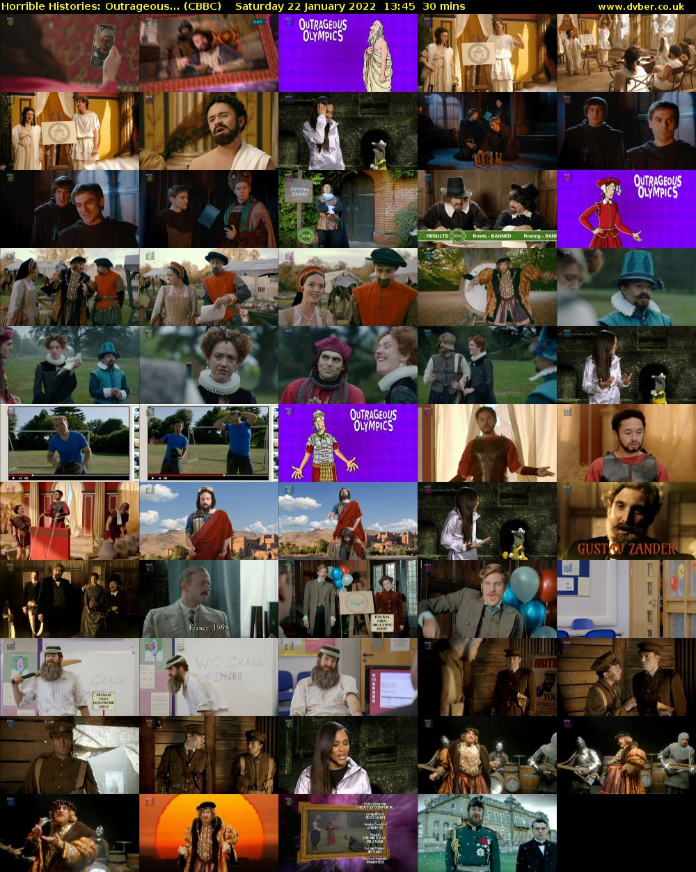 Horrible Histories: Outrageous... (CBBC) Saturday 22 January 2022 13:45 - 14:15