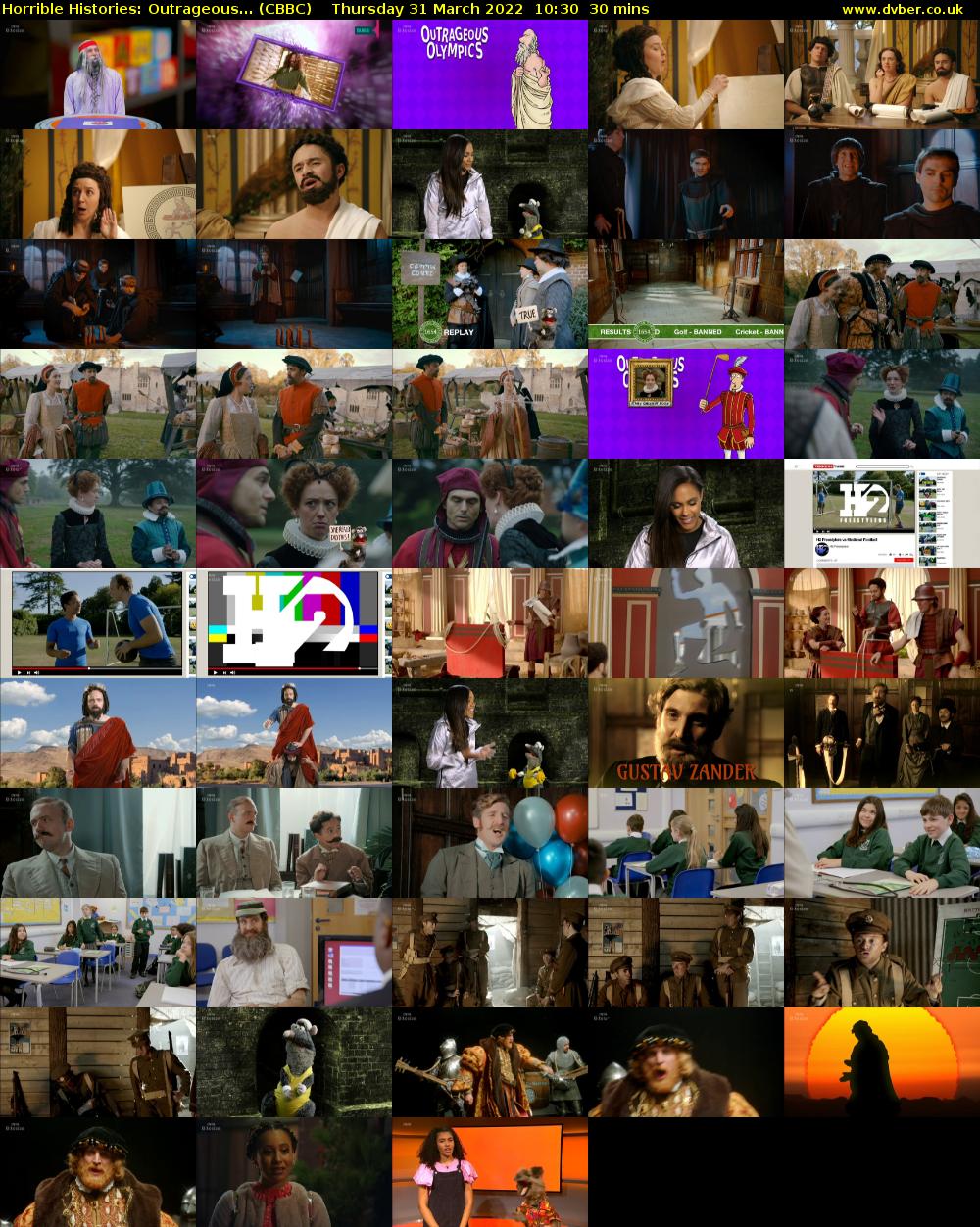 Horrible Histories: Outrageous... (CBBC) Thursday 31 March 2022 10:30 - 11:00