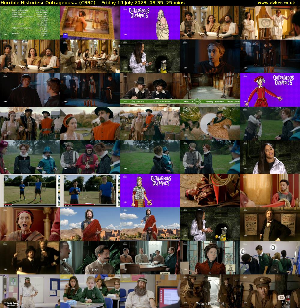 Horrible Histories: Outrageous... (CBBC) Friday 14 July 2023 08:35 - 09:00