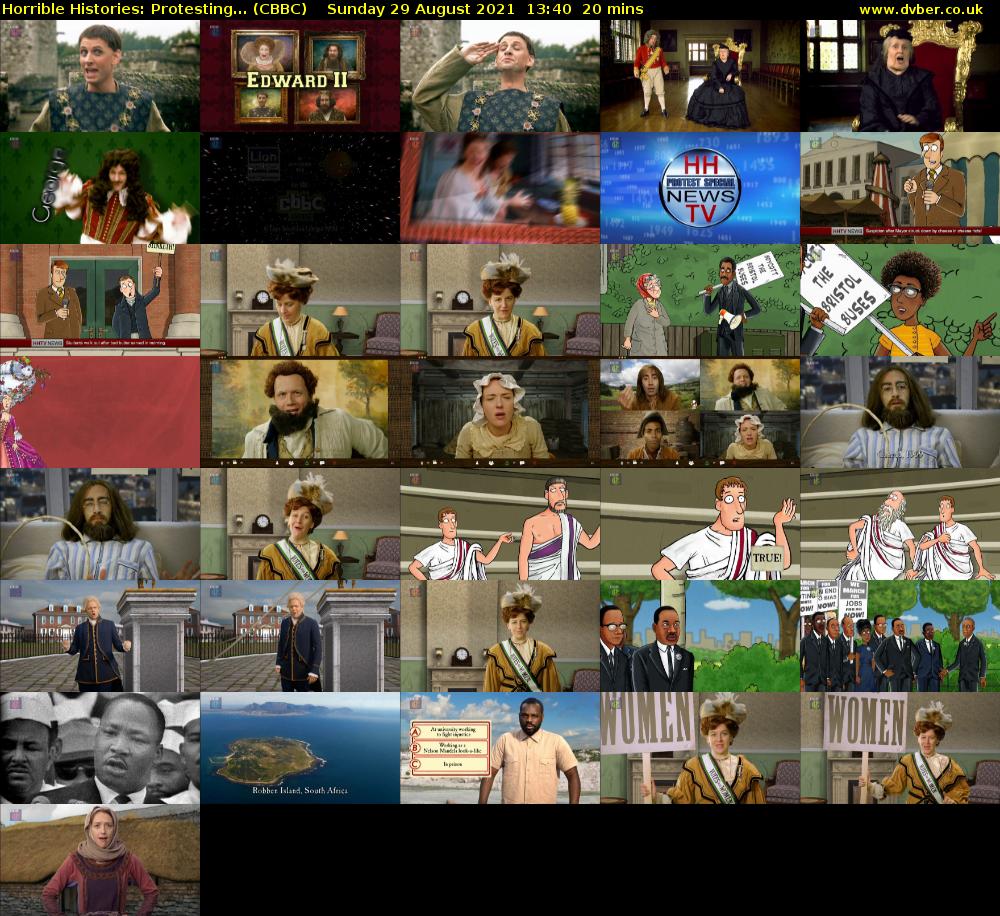 Horrible Histories: Protesting... (CBBC) Sunday 29 August 2021 13:40 - 14:00