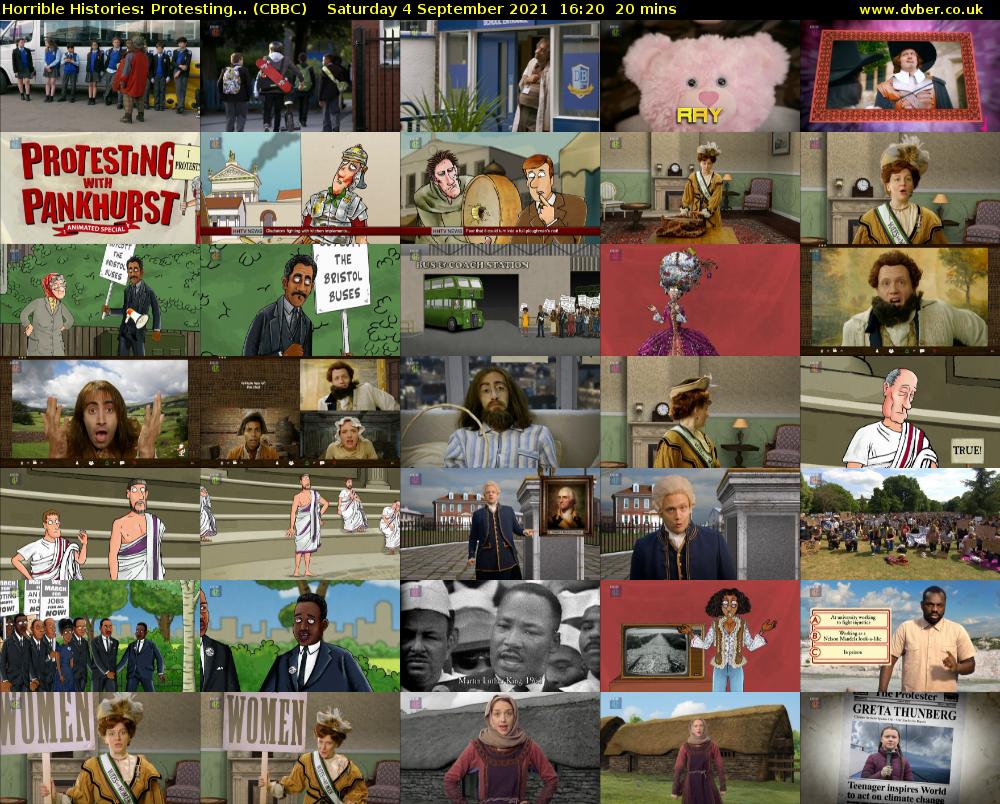 Horrible Histories: Protesting... (CBBC) Saturday 4 September 2021 16:20 - 16:40