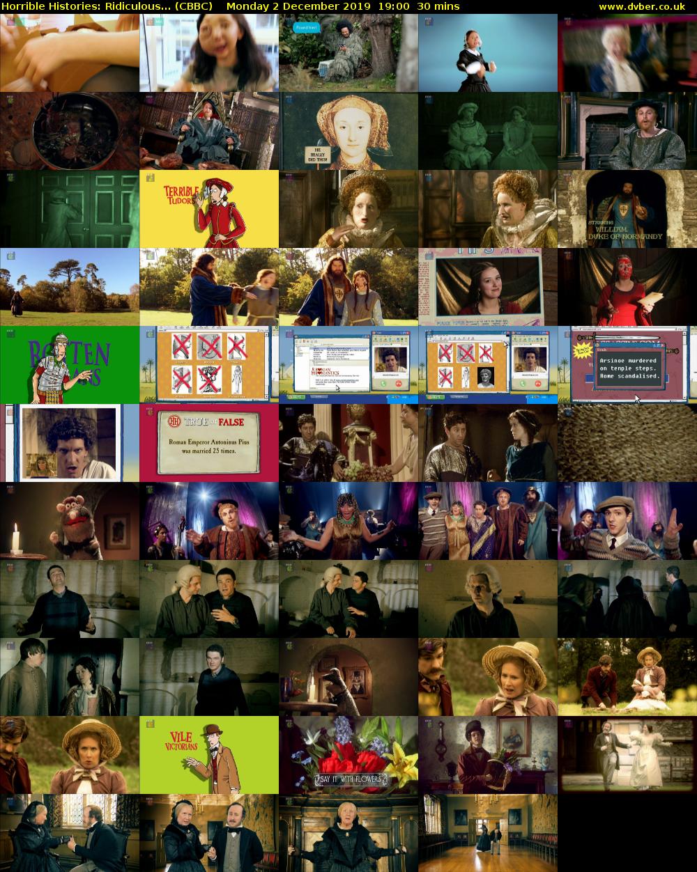 Horrible Histories: Ridiculous... (CBBC) Monday 2 December 2019 19:00 - 19:30