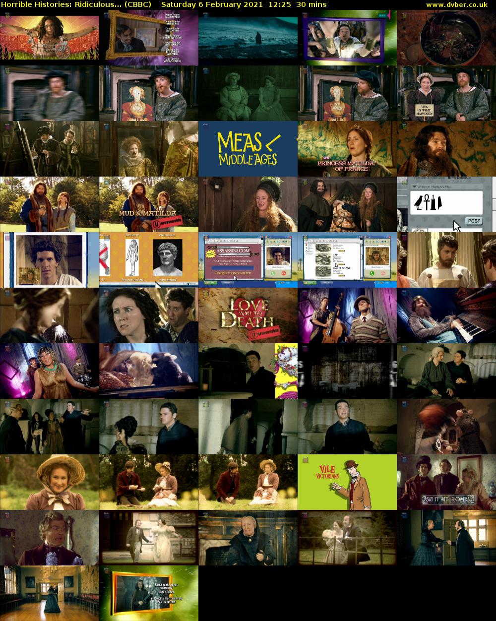 Horrible Histories: Ridiculous... (CBBC) Saturday 6 February 2021 12:25 - 12:55
