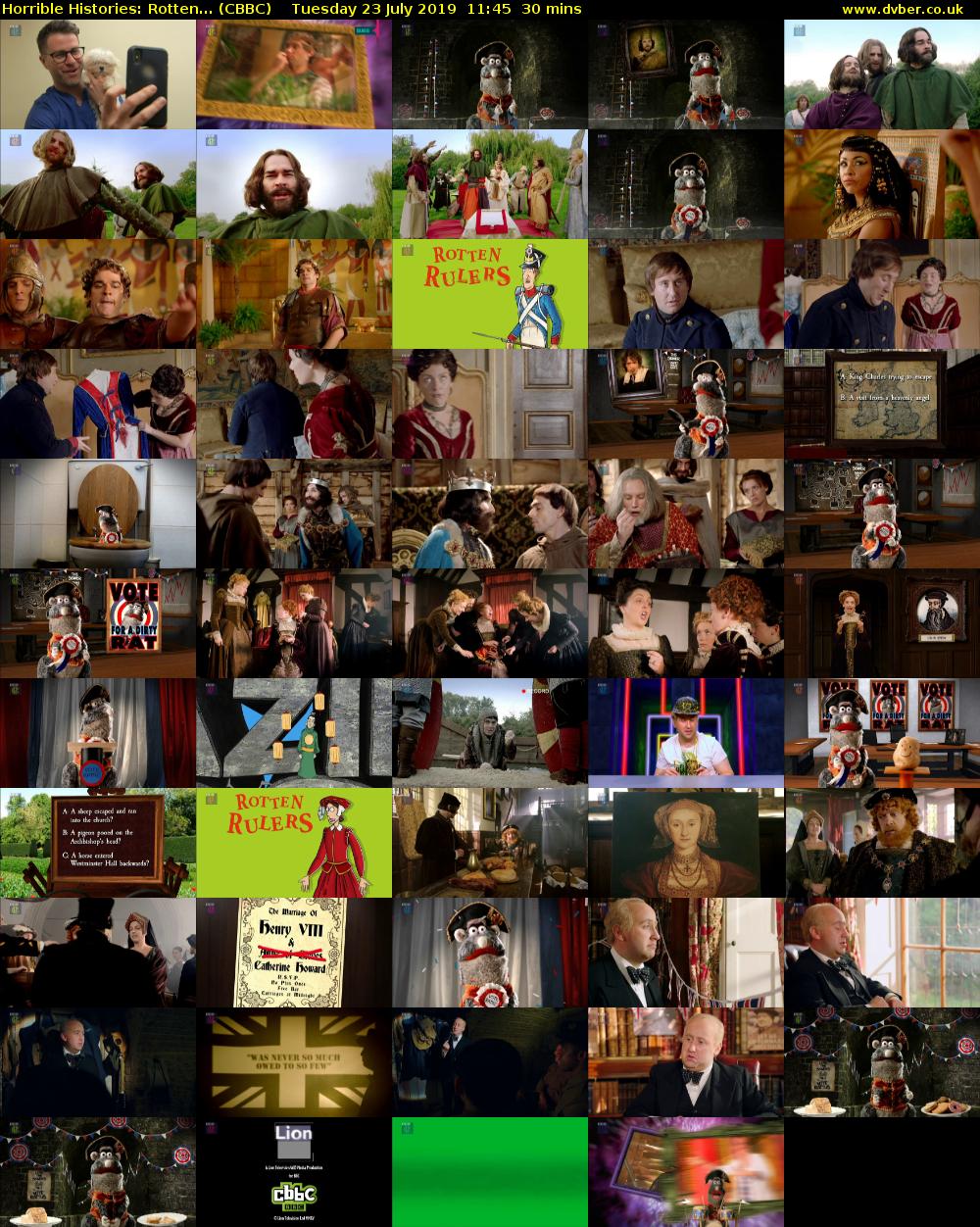 Horrible Histories: Rotten... (CBBC) Tuesday 23 July 2019 11:45 - 12:15