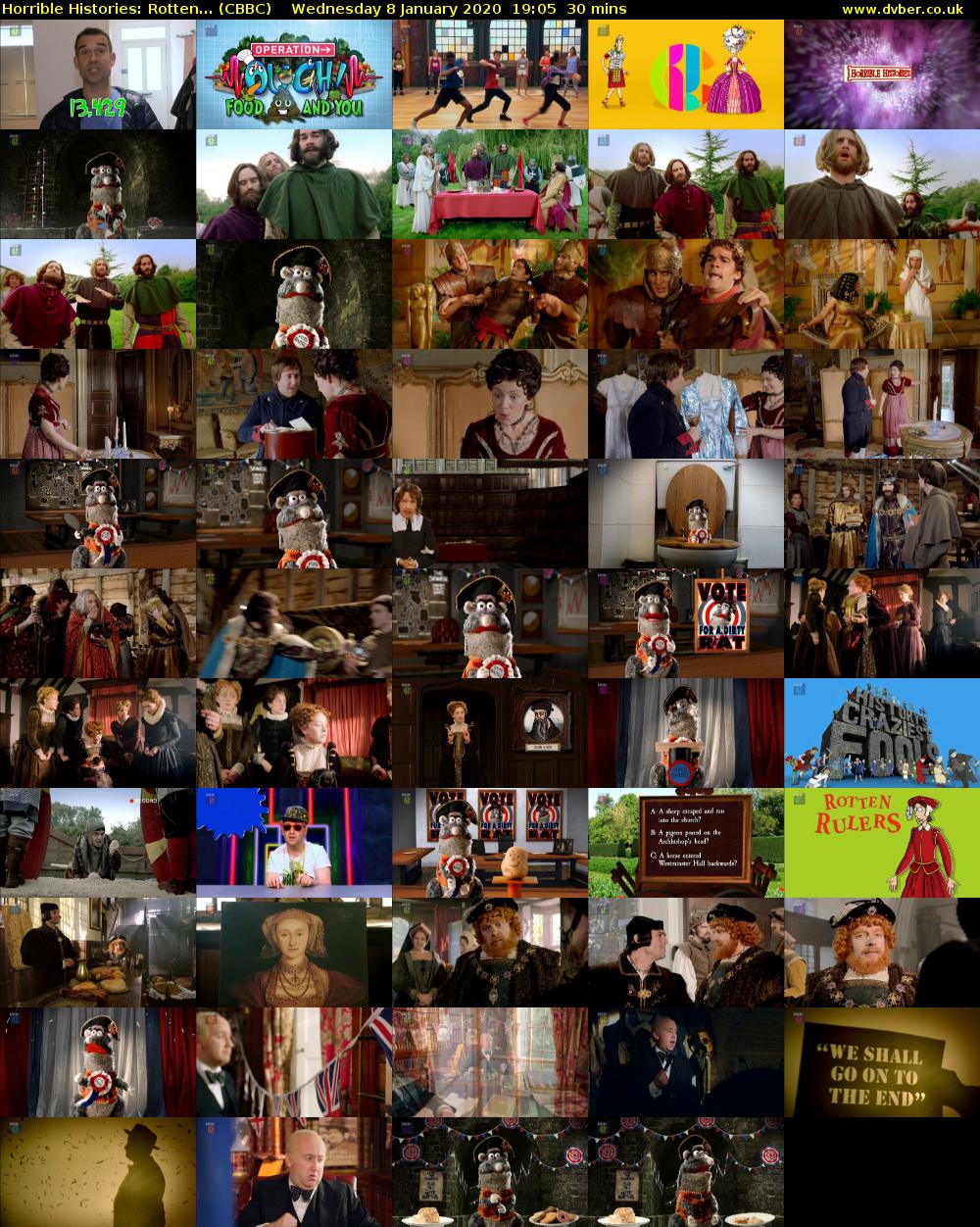 Horrible Histories: Rotten... (CBBC) Wednesday 8 January 2020 19:05 - 19:35