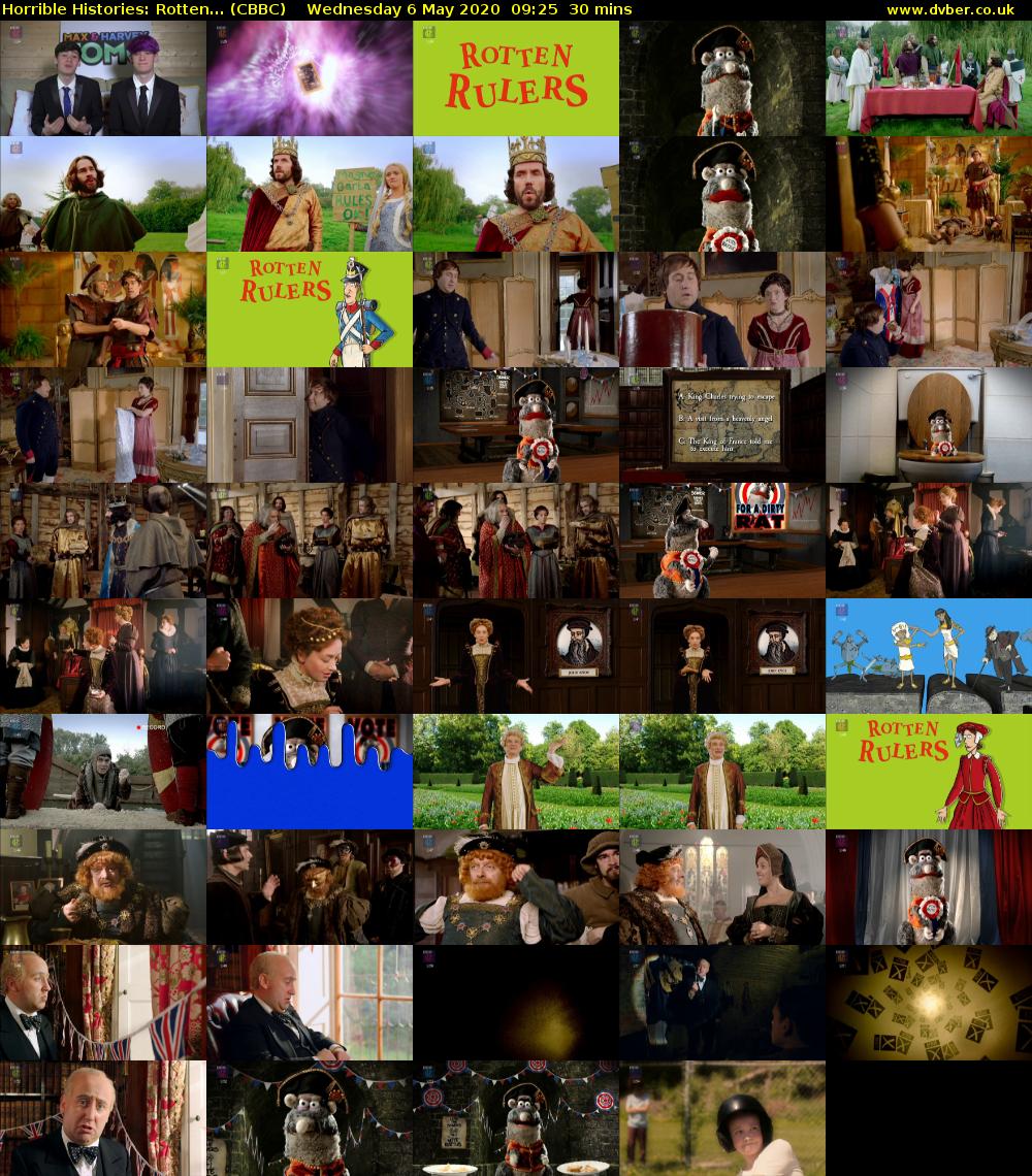 Horrible Histories: Rotten... (CBBC) Wednesday 6 May 2020 09:25 - 09:55