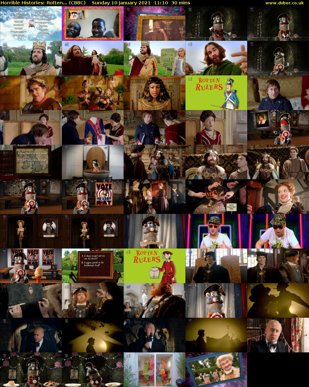 Horrible Histories: Rotten... (CBBC) Sunday 10 January 2021 11:10 - 11:40