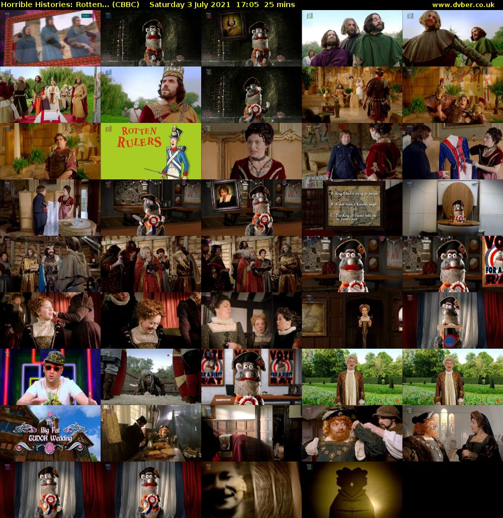 Horrible Histories: Rotten... (CBBC) Saturday 3 July 2021 17:05 - 17:30