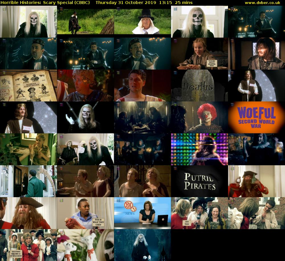 Horrible Histories: Scary Special (CBBC) Thursday 31 October 2019 13:15 - 13:40