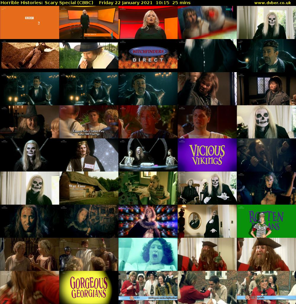 Horrible Histories: Scary Special (CBBC) Friday 22 January 2021 10:15 - 10:40