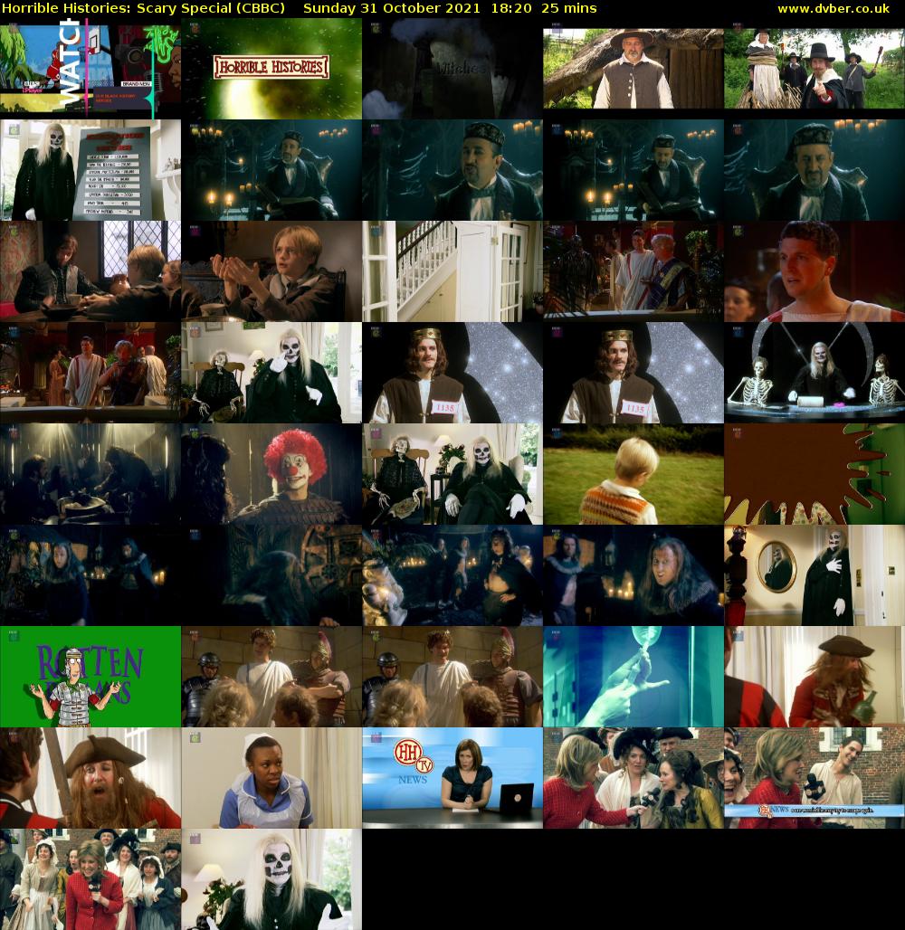 Horrible Histories: Scary Special (CBBC) Sunday 31 October 2021 18:20 - 18:45