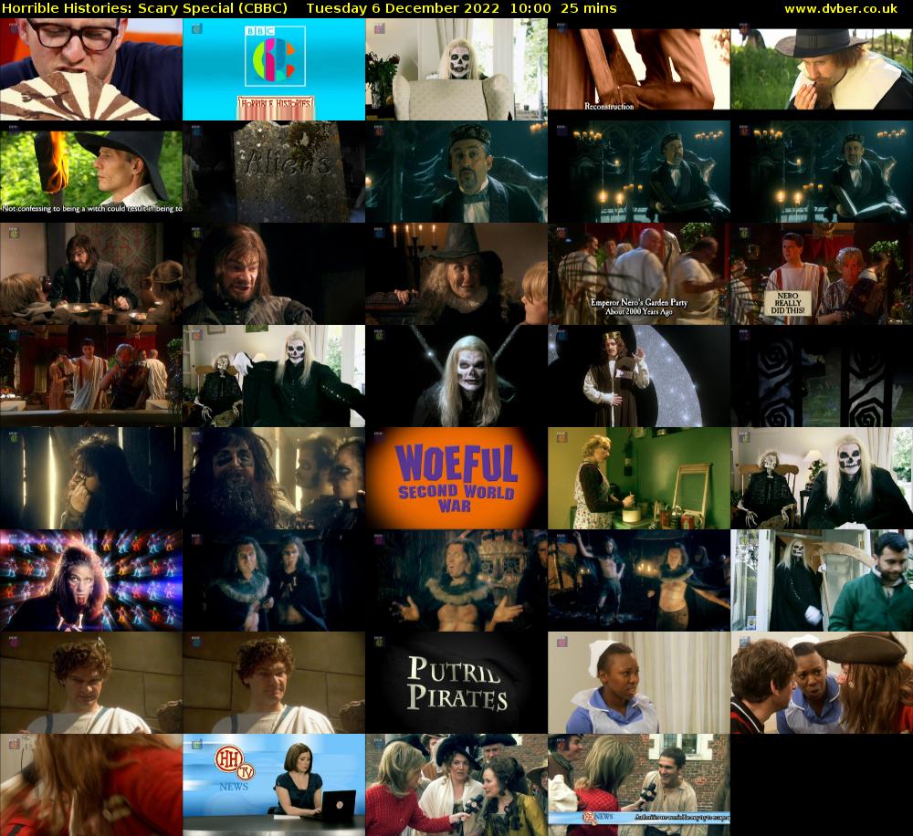 Horrible Histories: Scary Special (CBBC) Tuesday 6 December 2022 10:00 - 10:25