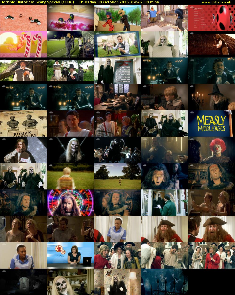 Horrible Histories: Scary Special (CBBC) Thursday 30 October 2025 09:45 - 10:15