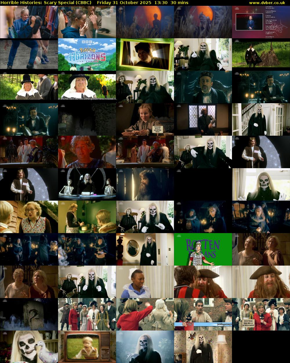 Horrible Histories: Scary Special (CBBC) Friday 31 October 2025 13:30 - 14:00