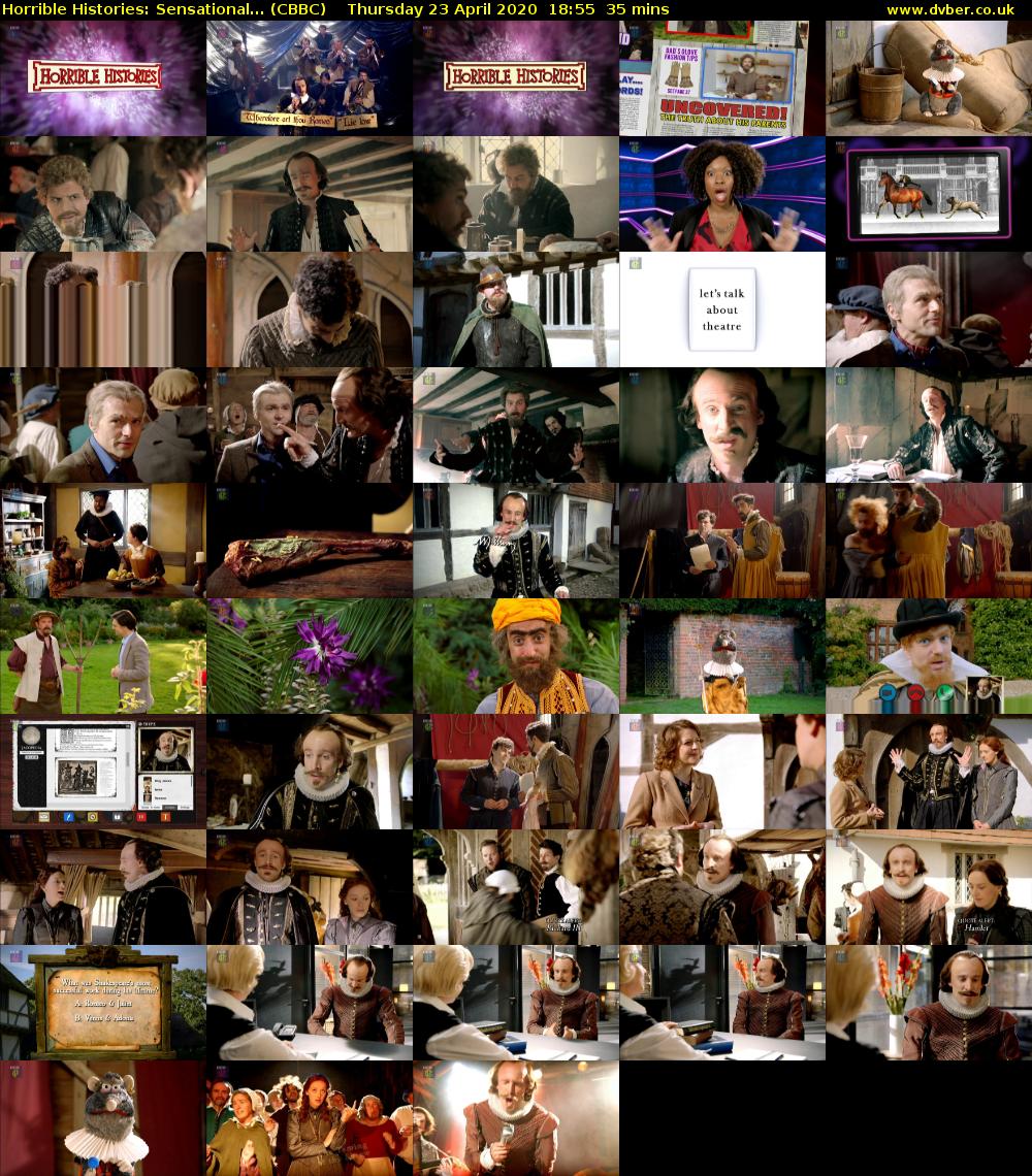 Horrible Histories: Sensational... (CBBC) Thursday 23 April 2020 18:55 - 19:30