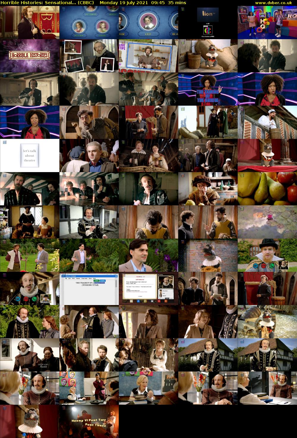 Horrible Histories: Sensational... (CBBC) Monday 19 July 2021 09:45 - 10:20