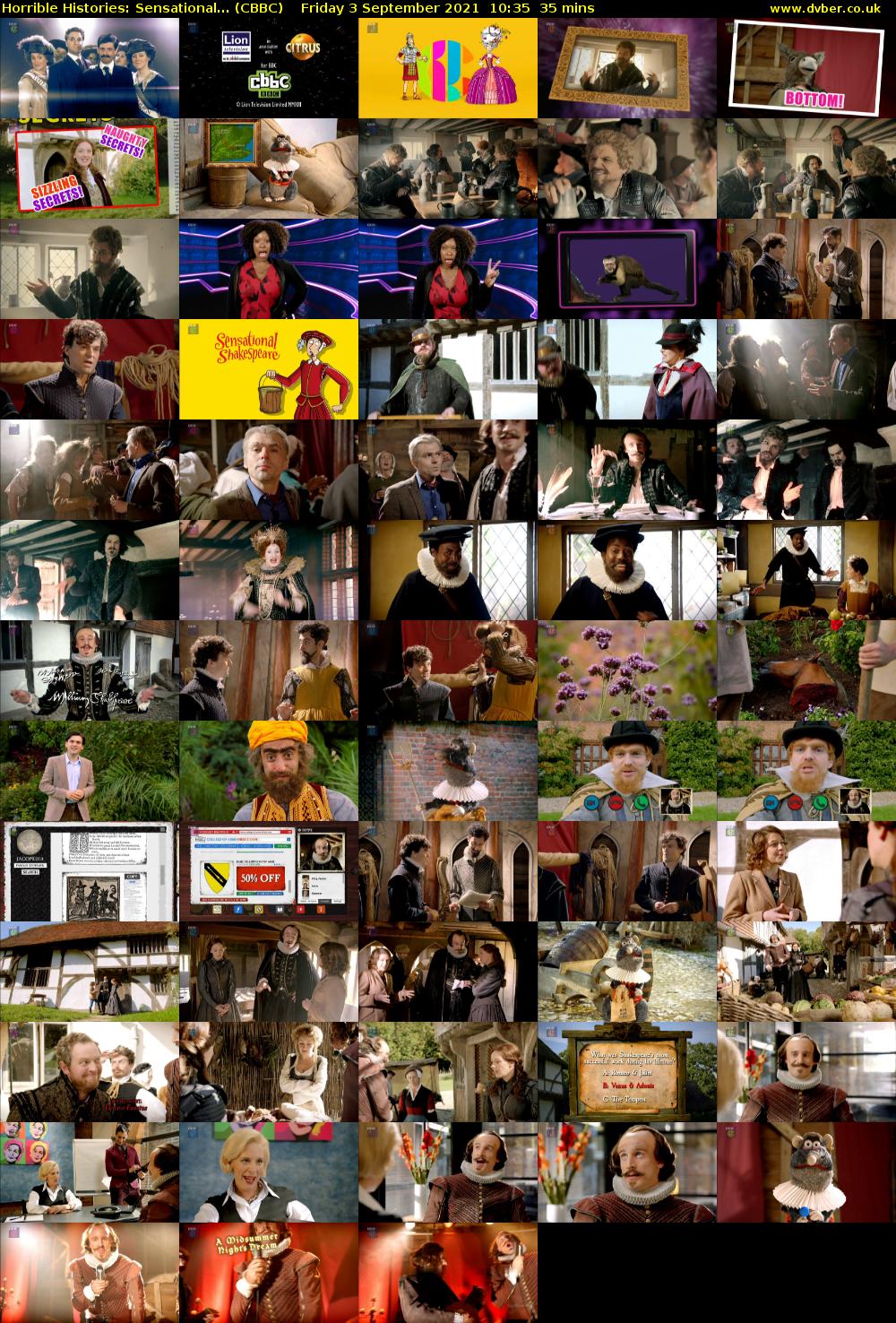 Horrible Histories: Sensational... (CBBC) Friday 3 September 2021 10:35 - 11:10
