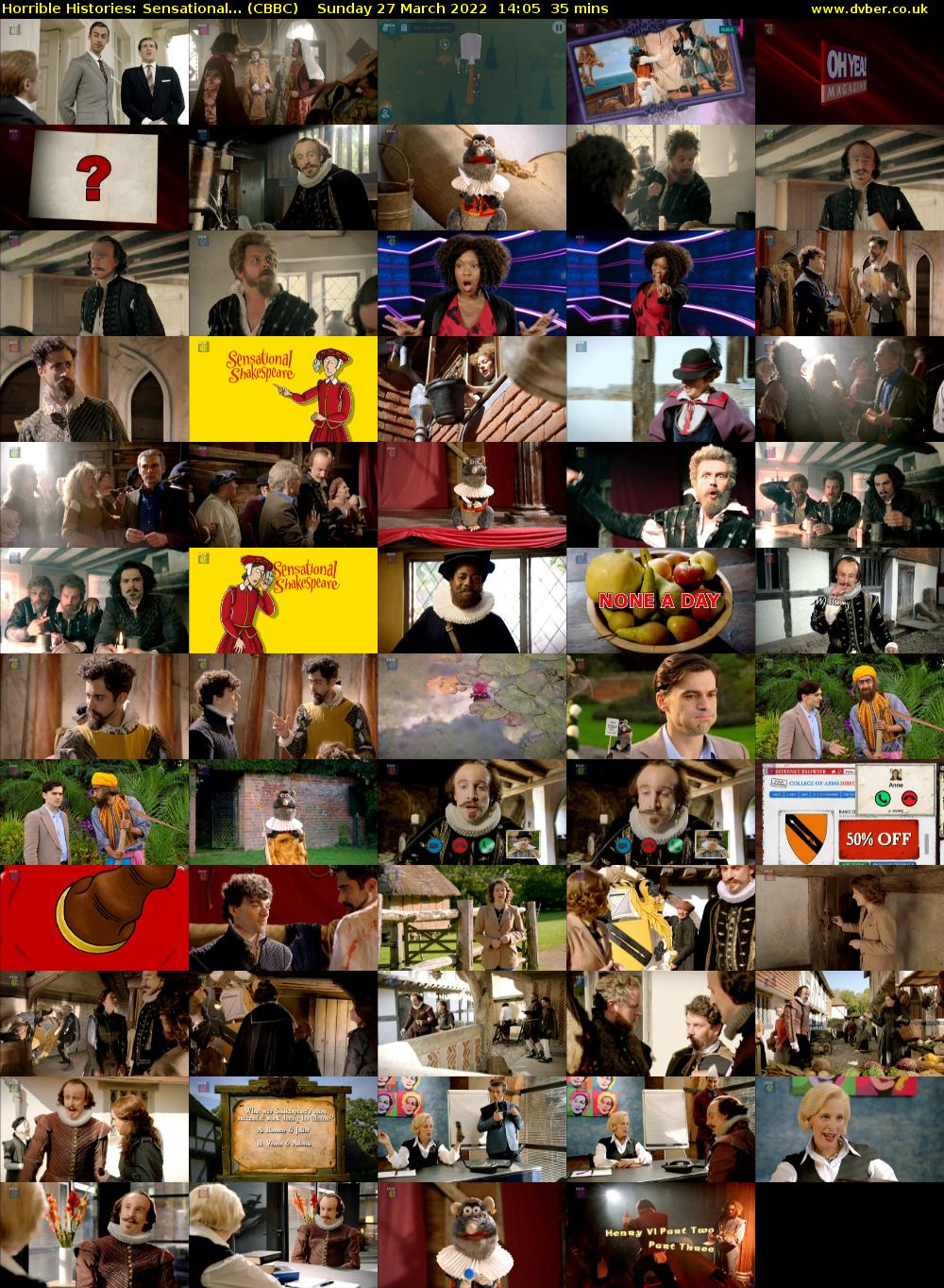 Horrible Histories: Sensational... (CBBC) Sunday 27 March 2022 14:05 - 14:40