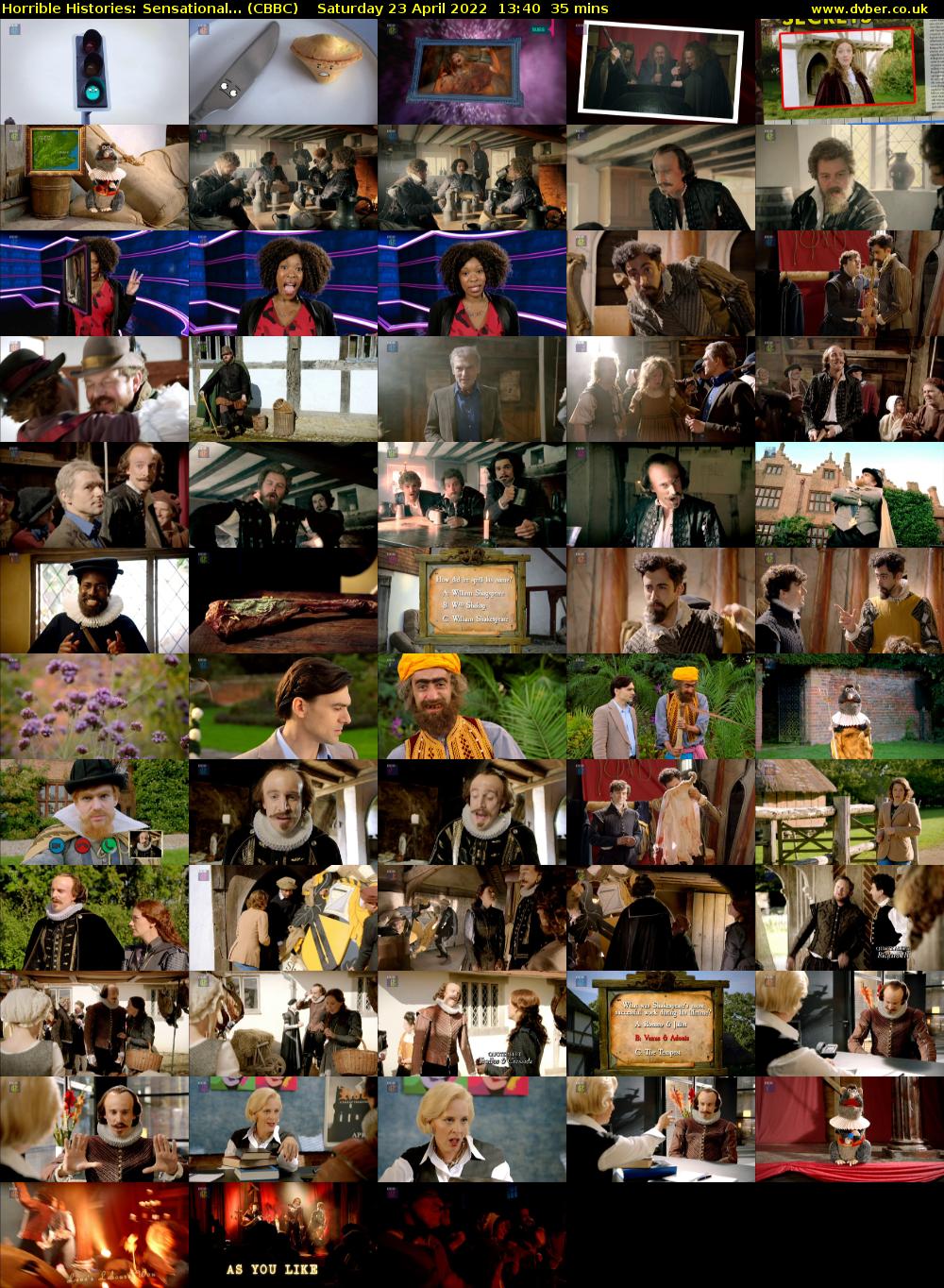 Horrible Histories: Sensational... (CBBC) Saturday 23 April 2022 13:40 - 14:15